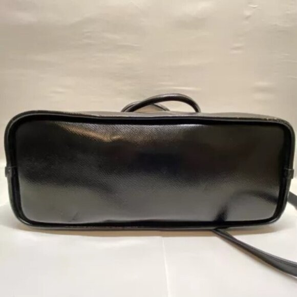 Coach Cora F36703 Patent Crossgrain Leather Black Gold Convertible Shoulder Bag - Picture 11 of 16